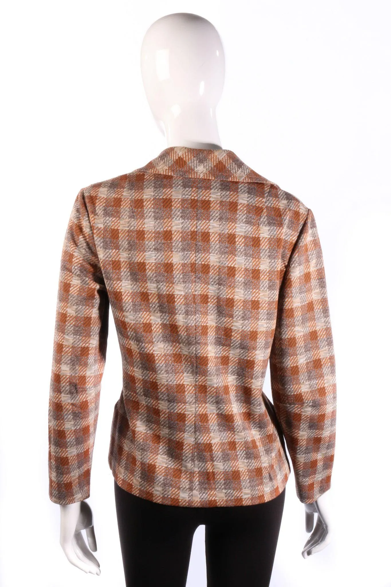 Dumarsel Vintage Jacket Rust and Brown Check UK Size 14