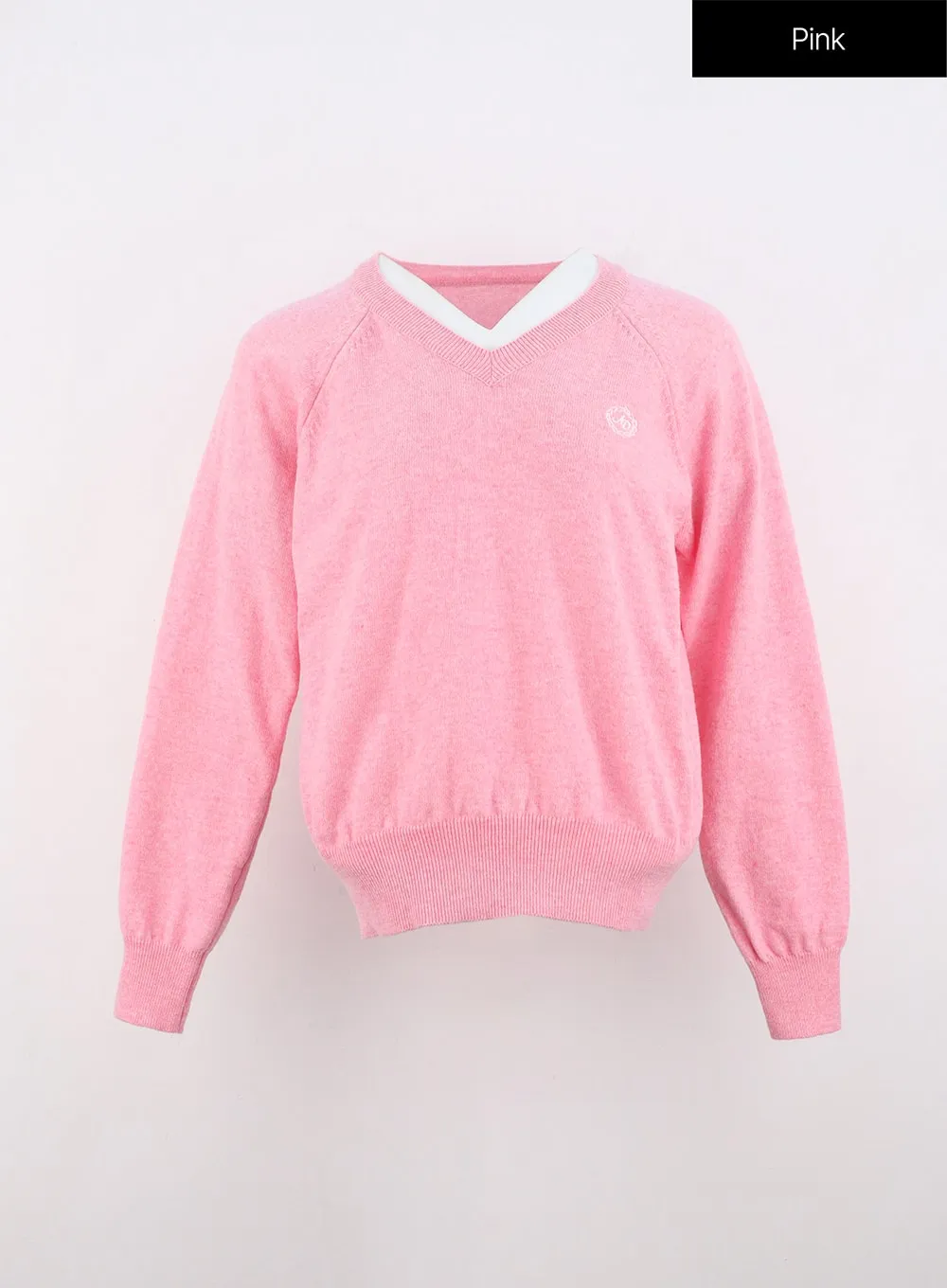 Embroidered Fit V-Neck Sweater OO323