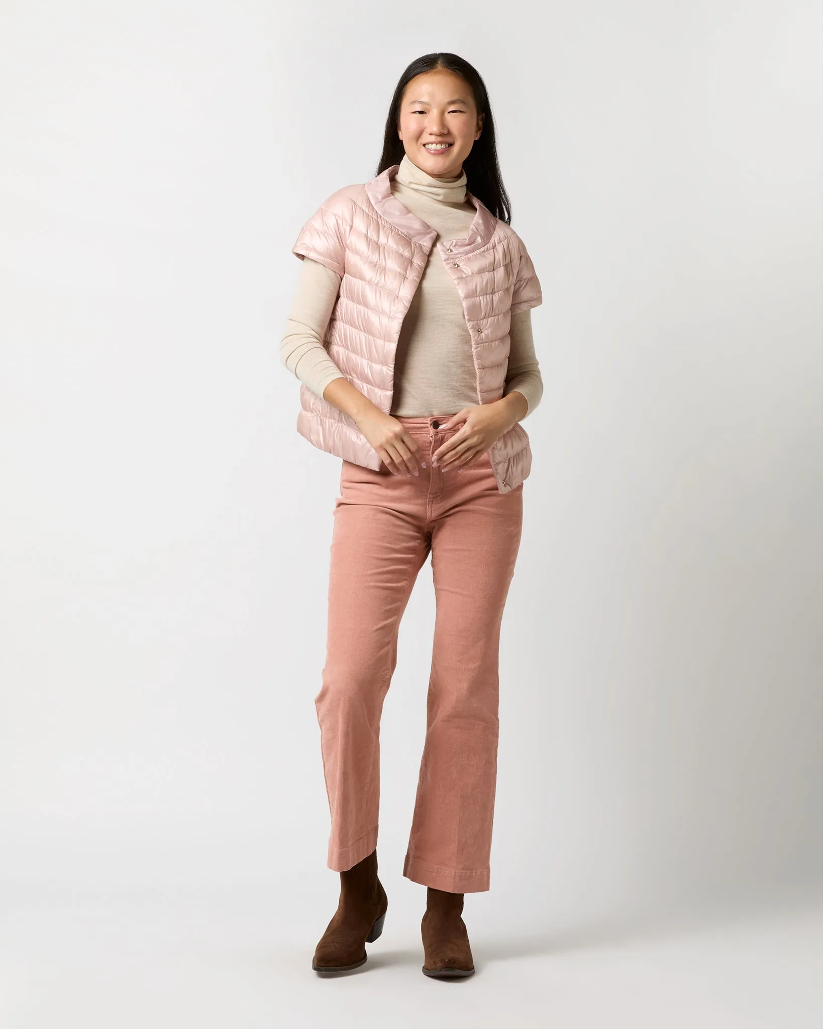 Emilia Cap-Sleeve Jacket in Rose Pink