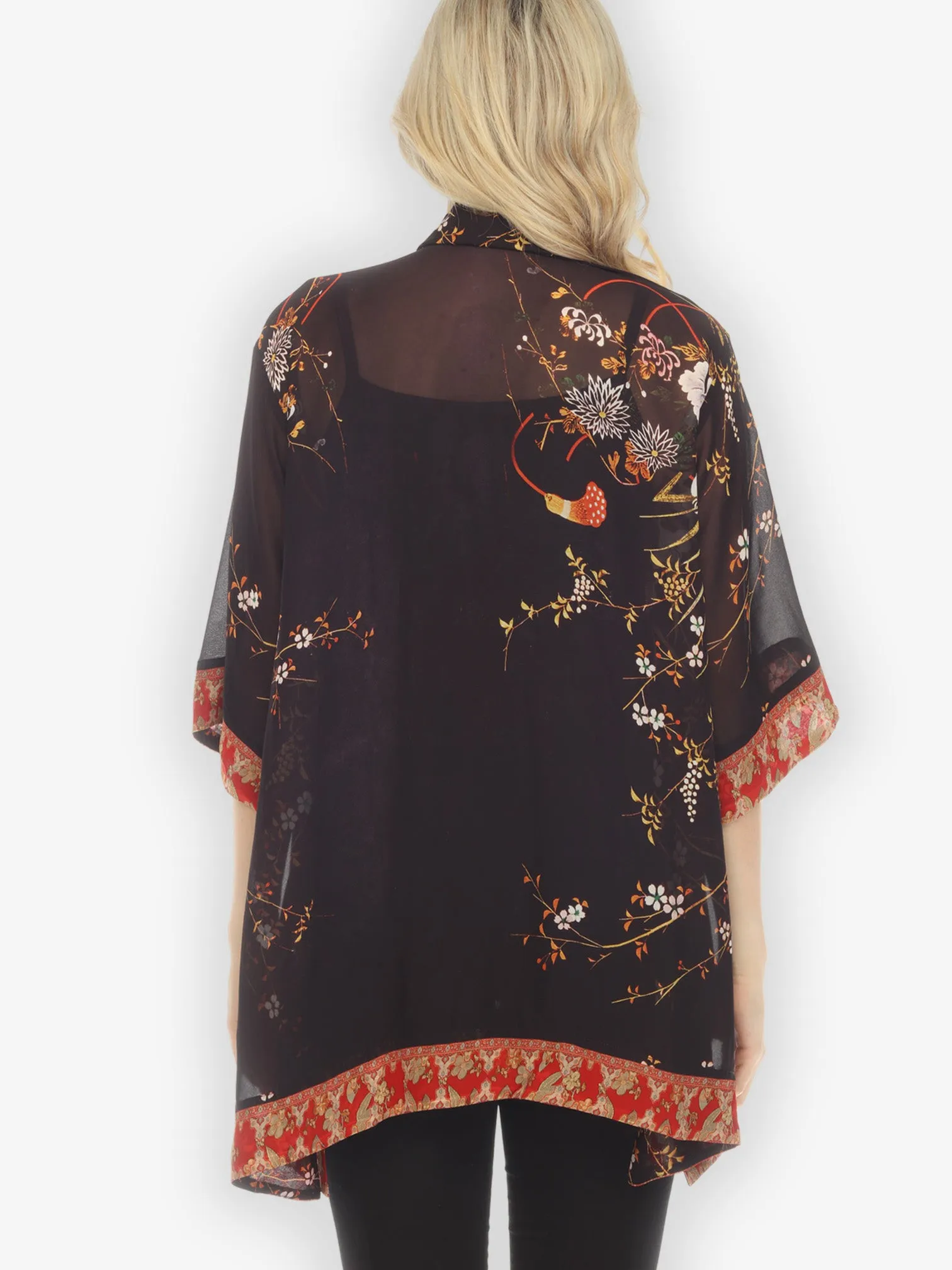 Engineered Blossoms Flowers Kimono Jacket