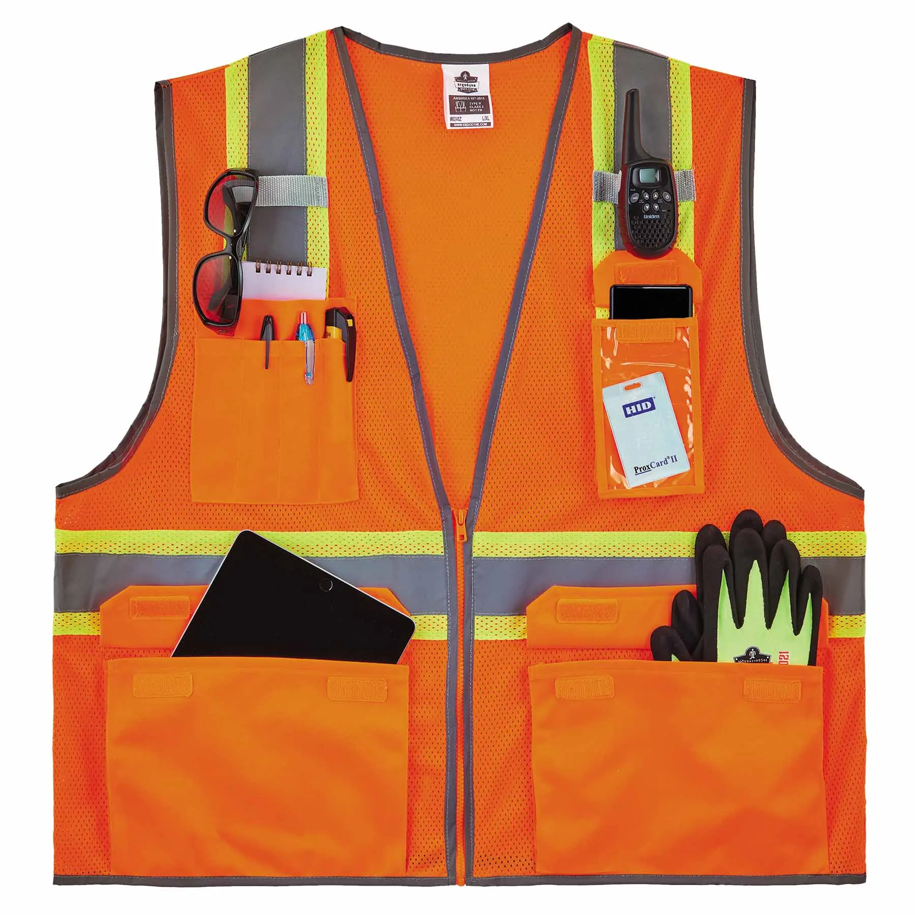 Ergodyne 24579 8246Z-S 5XL Orange Class 2 Two-Tone Mesh Vest - Single Size