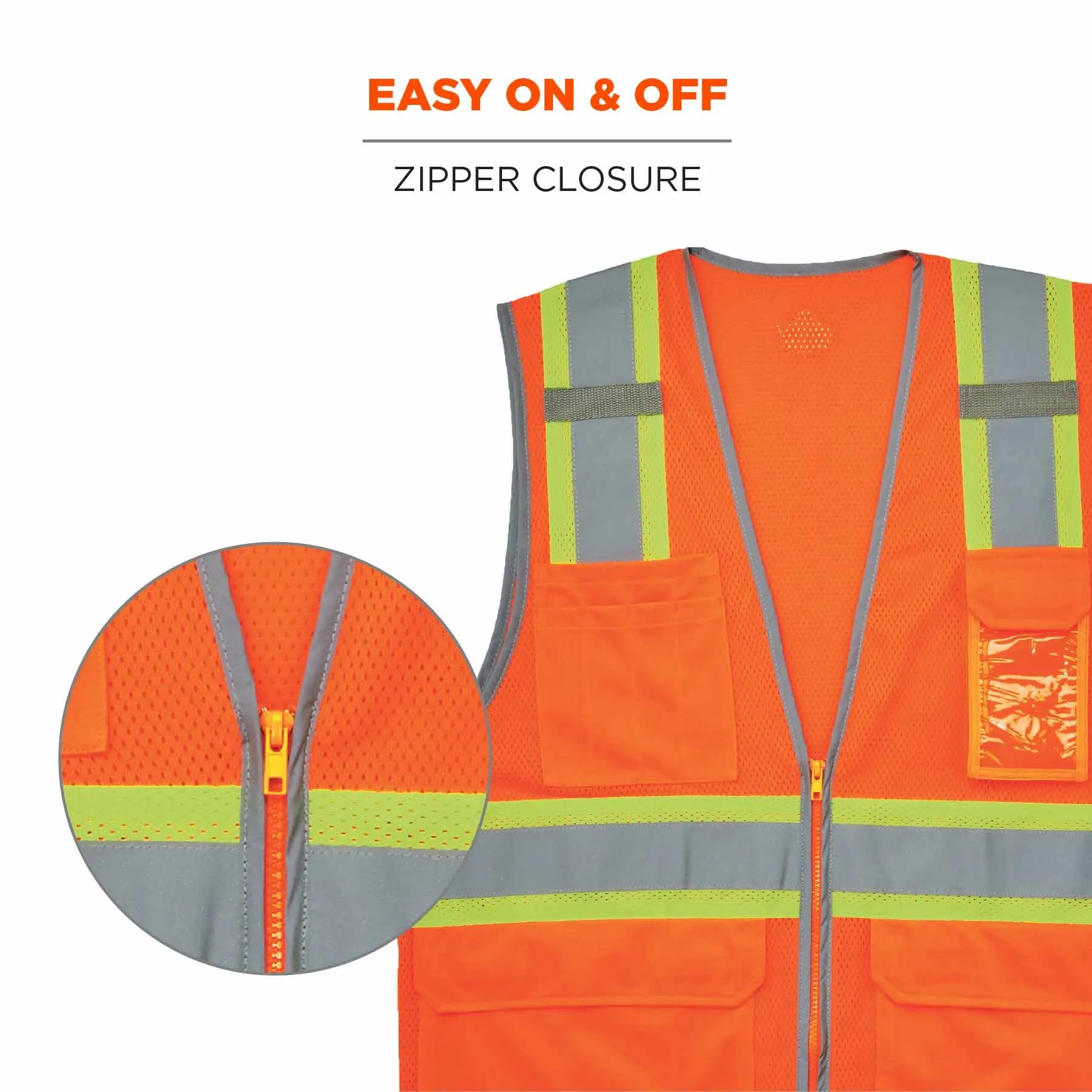 Ergodyne 24579 8246Z-S 5XL Orange Class 2 Two-Tone Mesh Vest - Single Size