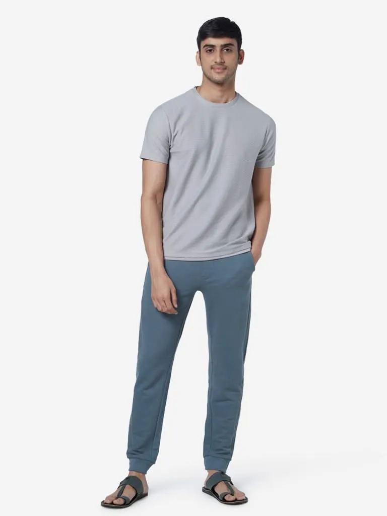 ETA Grey Slim-Fit Textured T-Shirt