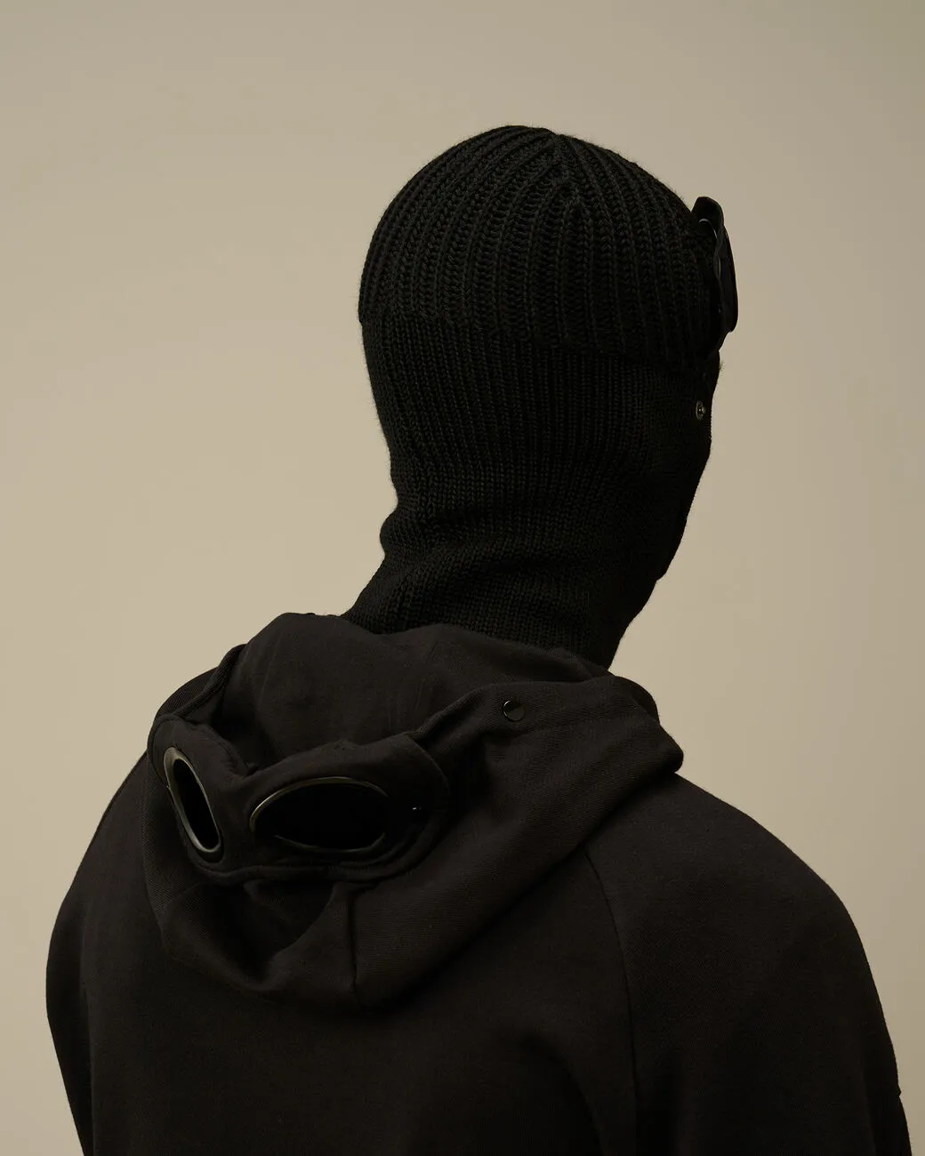 Extra Fine Merino Wool Goggle Balaclava Black