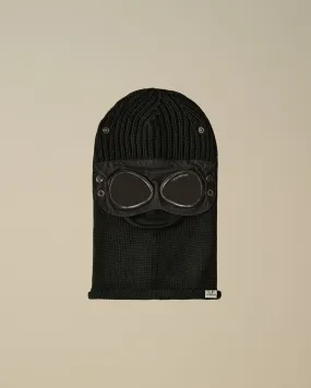 Extra Fine Merino Wool Goggle Balaclava Black