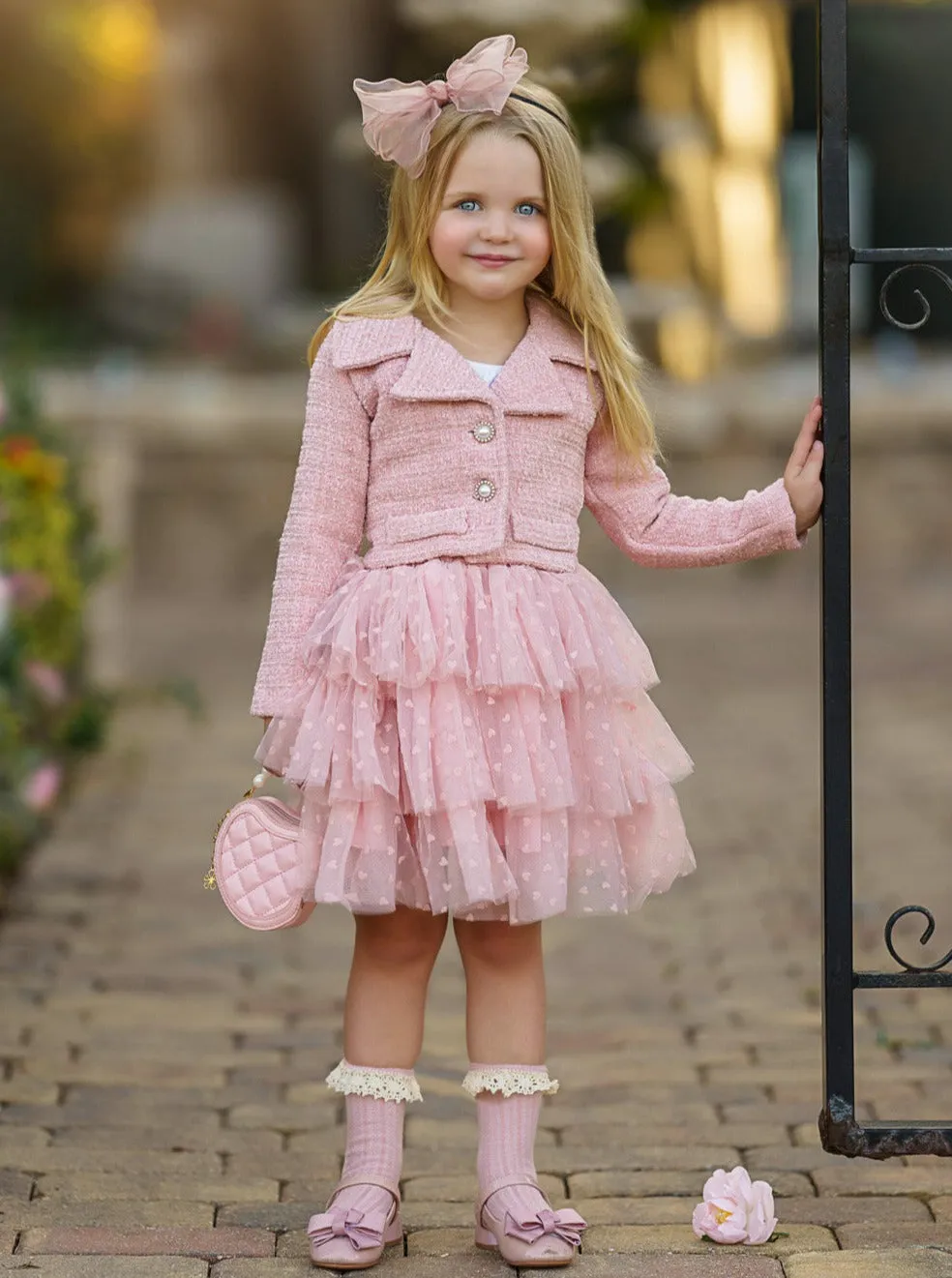 Fairy Flutter Pink Jacket and Tutu Skirt Set