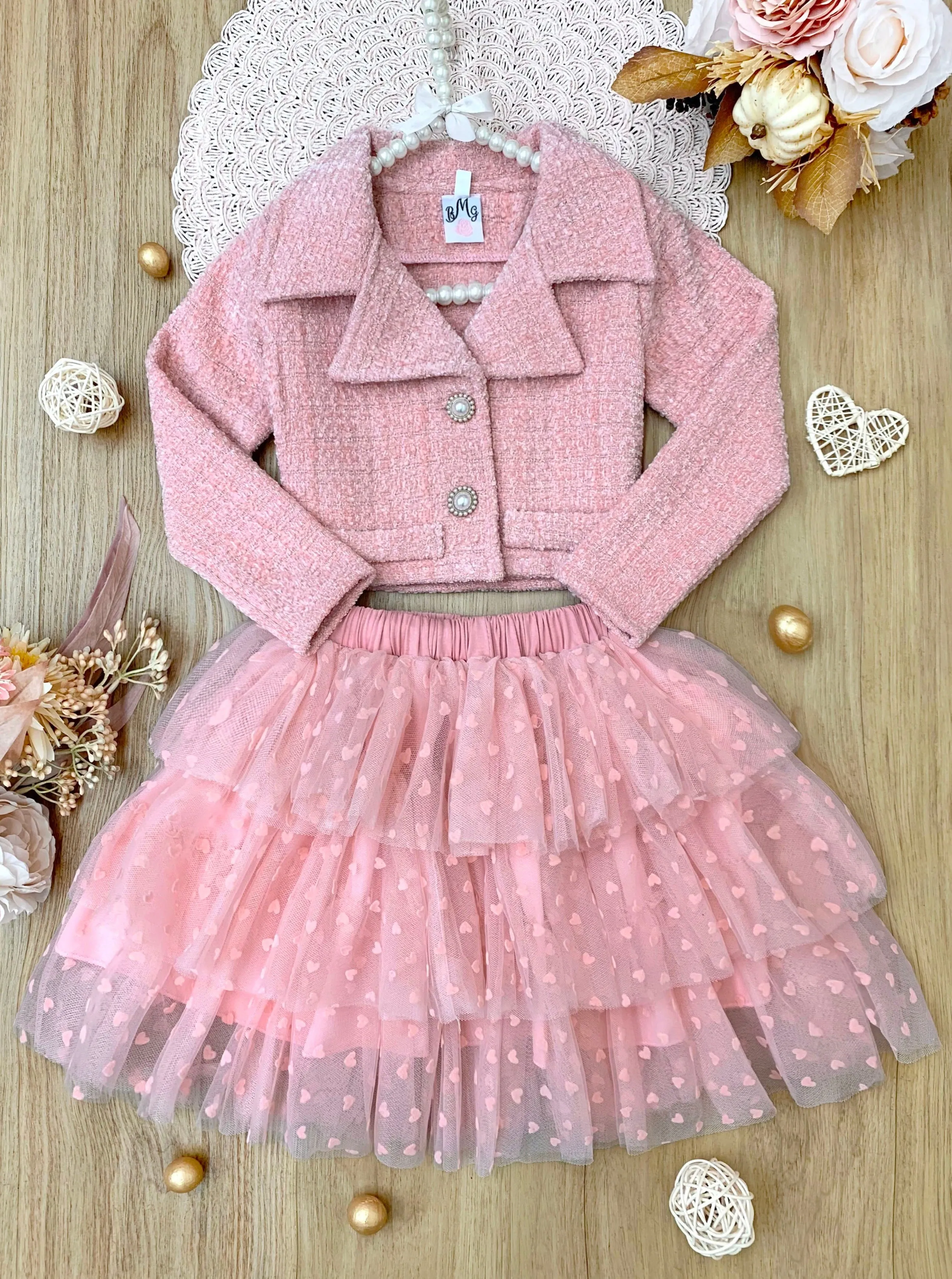 Fairy Flutter Pink Jacket and Tutu Skirt Set