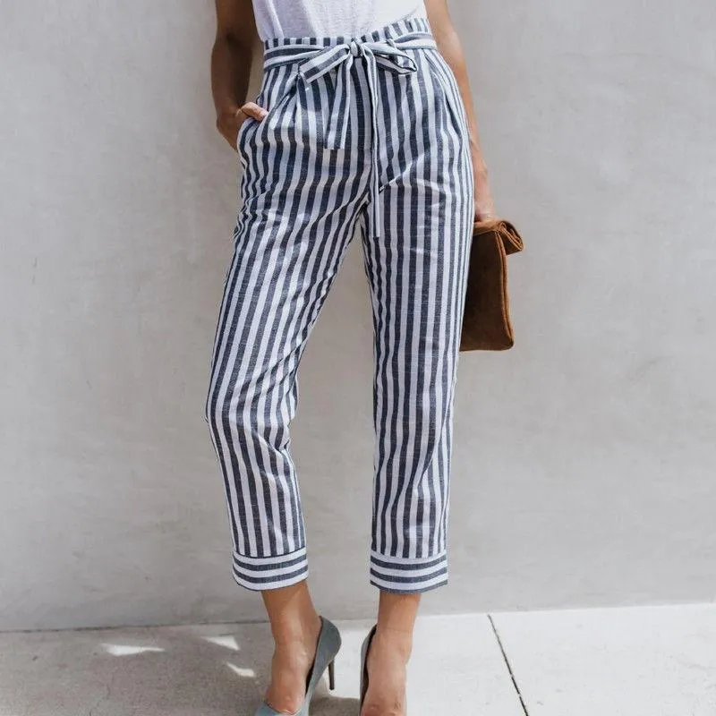 FashionSierra - Women Summer Fashion Fitted Pinstripe Pants