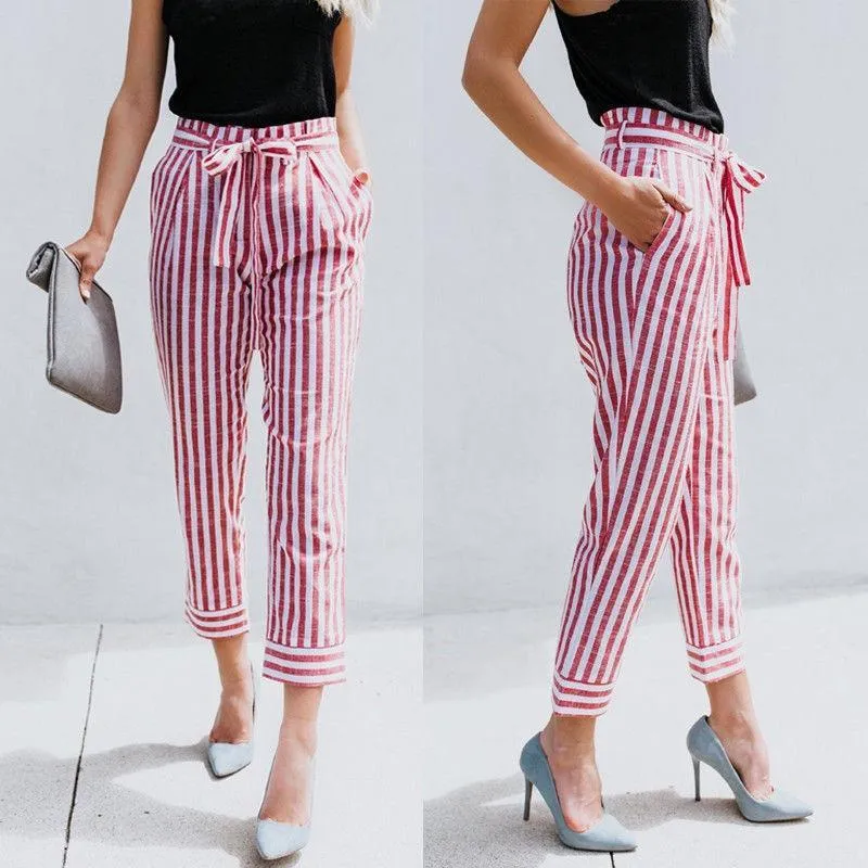 FashionSierra - Women Summer Fashion Fitted Pinstripe Pants