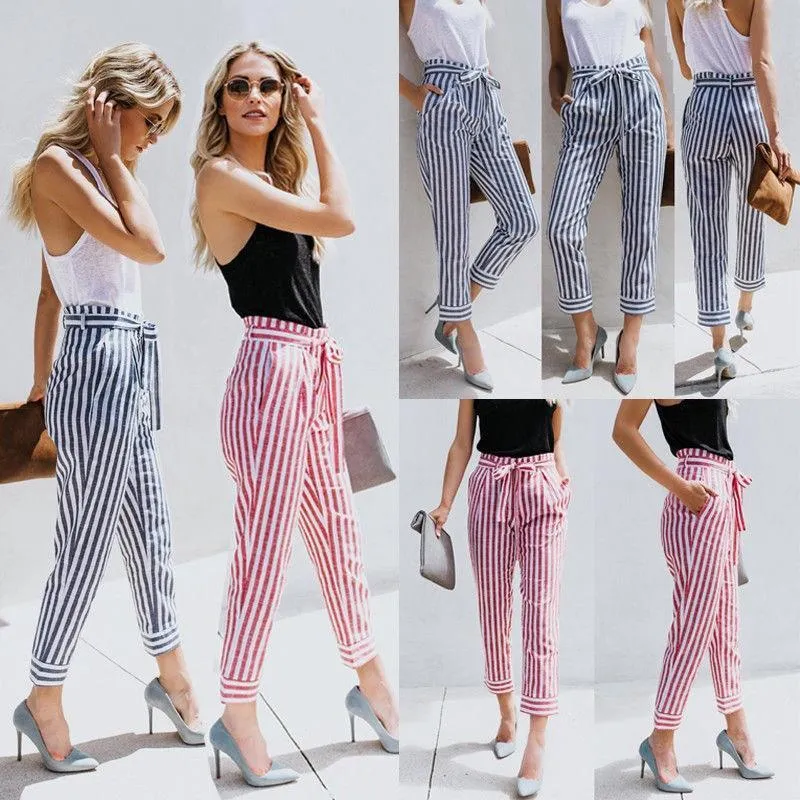 FashionSierra - Women Summer Fashion Fitted Pinstripe Pants