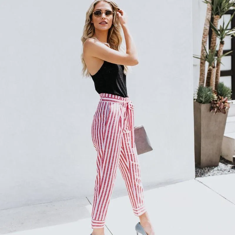 FashionSierra - Women Summer Fashion Fitted Pinstripe Pants