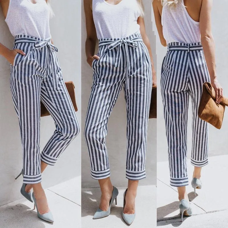 FashionSierra - Women Summer Fashion Fitted Pinstripe Pants