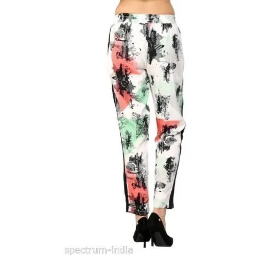 Floral Pants - White/Multi Color