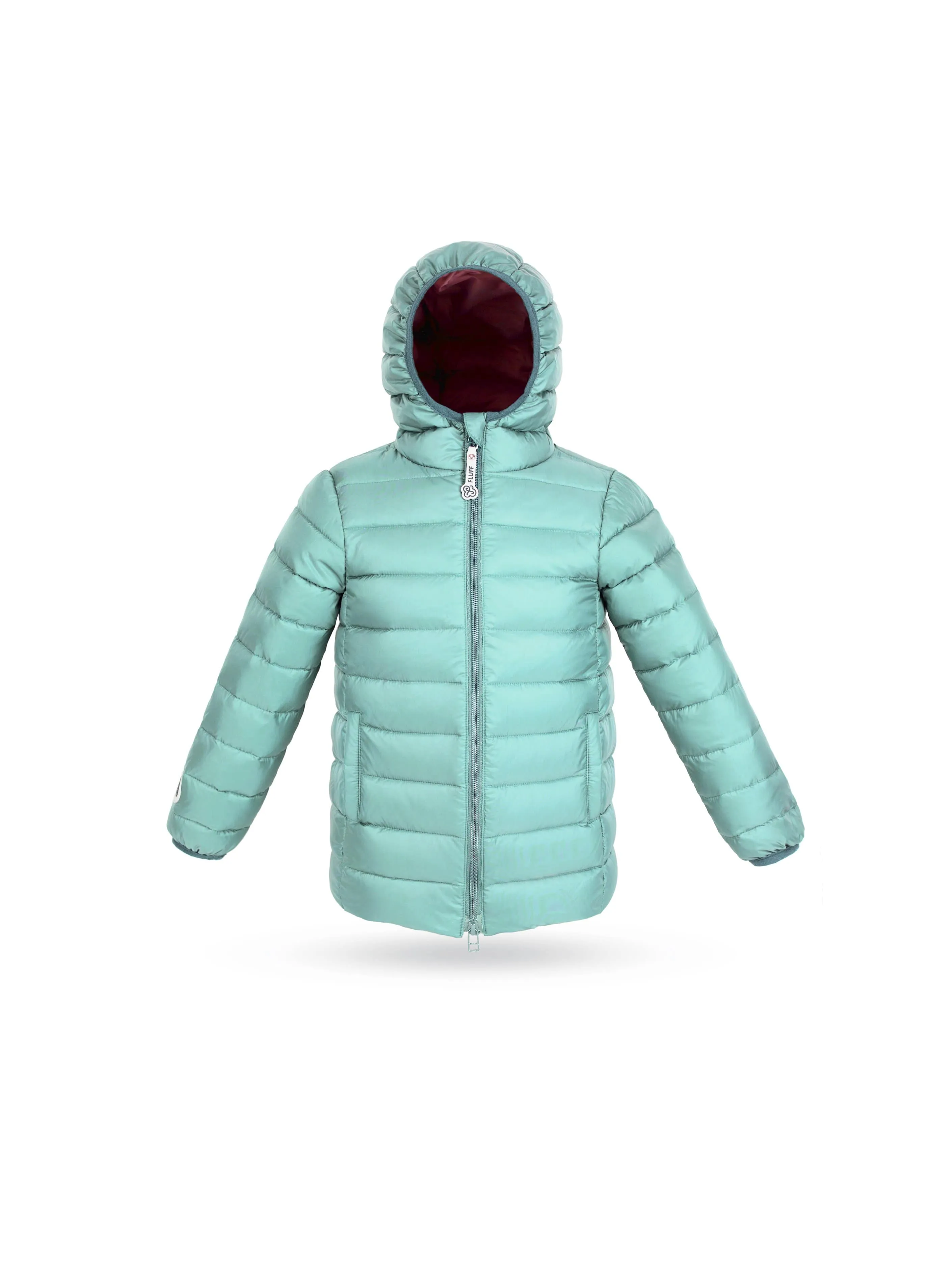 Fluff Down Jacket: Reversible Mint and Nude