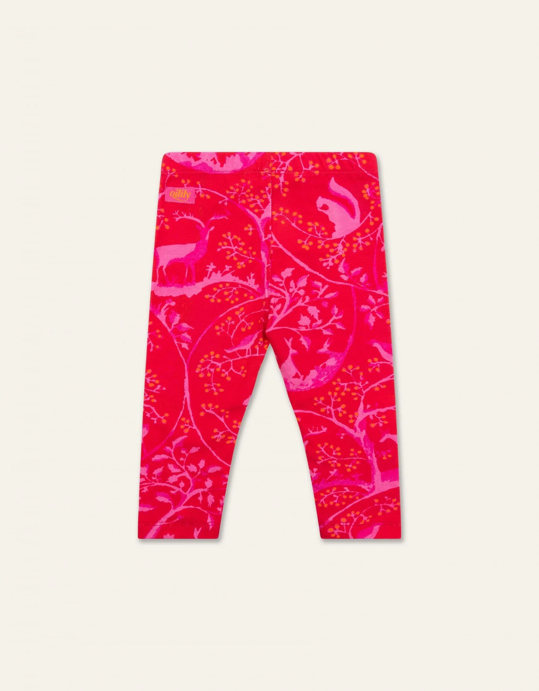 Forest Life Pink Red Leggings