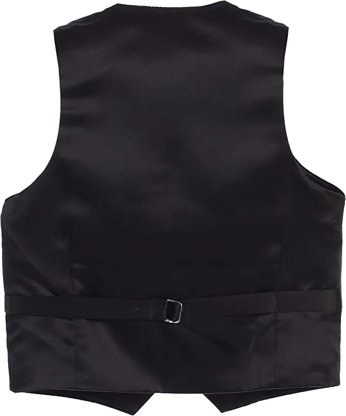 Formal Velvet 4 Button Vest Suit Toddler's Kids Boys -Black