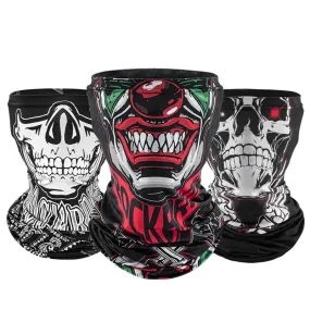 Full Face Mask Skull Print Scarf Bike Sun UV Protection Mask Helmet Cosplay Scarf Headband Balaclava Outdoor Scarf