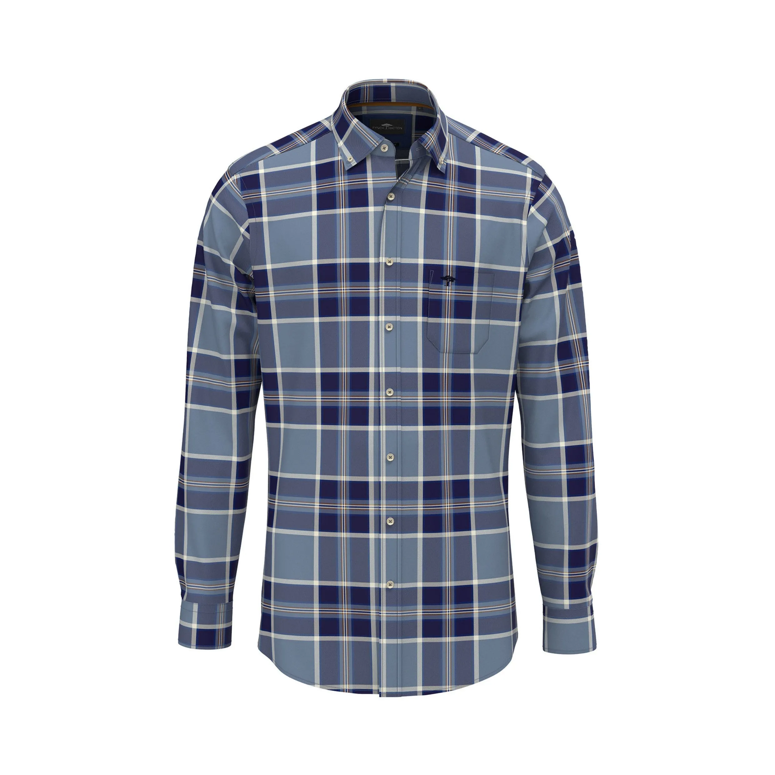 Fynch-Hatton Soft Check Flannel Shirt 14108000 Navy