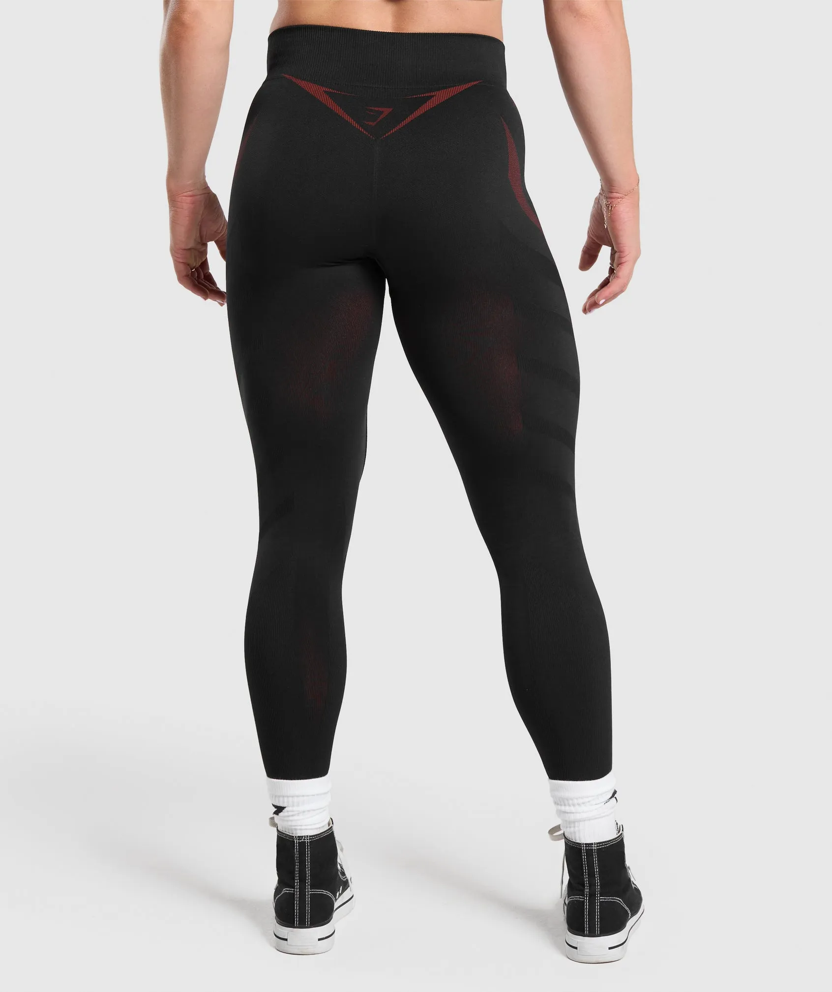 Gymshark Apex Lift Seamless Leggings - Black/Reps Red