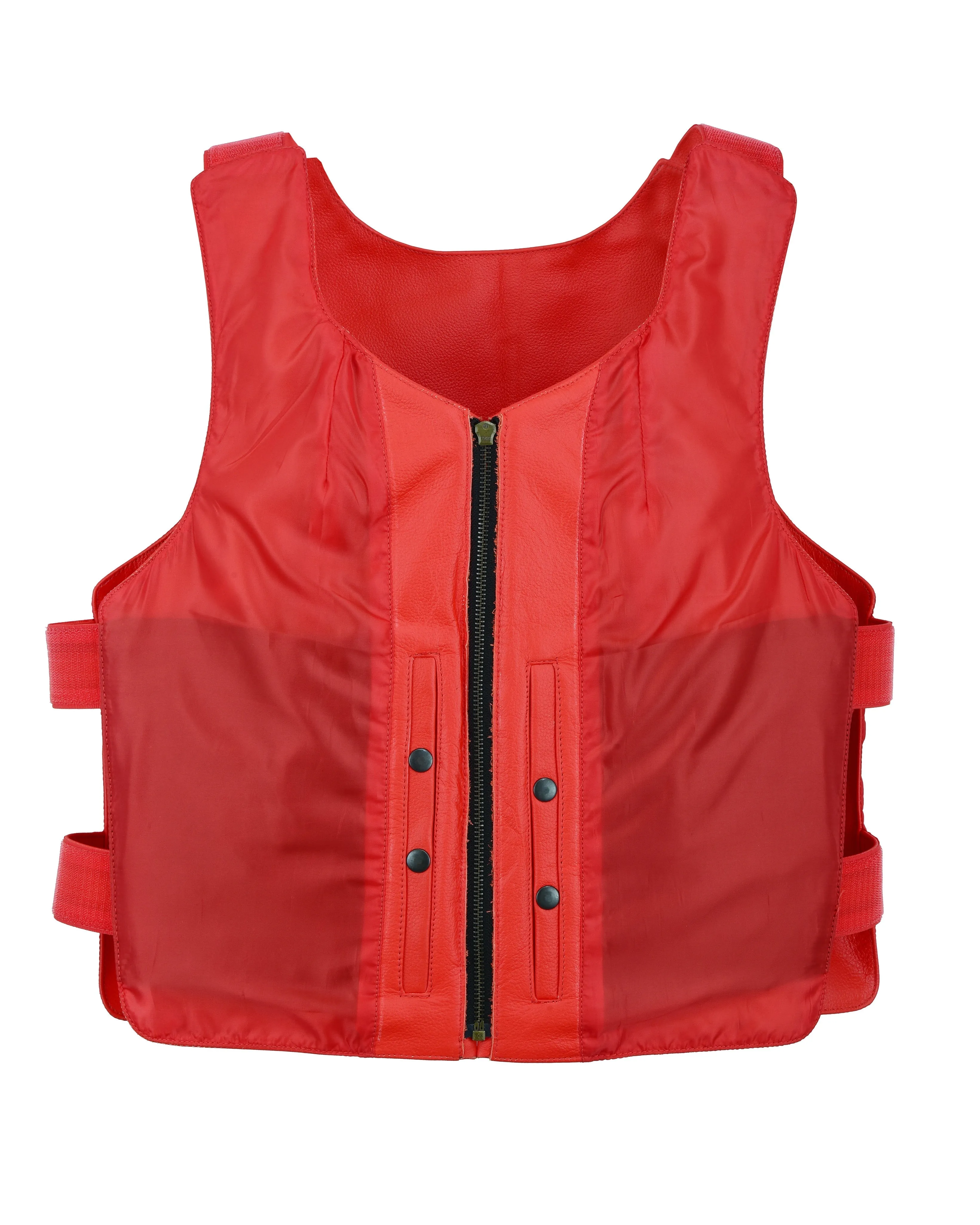 HL14945RED # 22 Ladies Red bulletproof style leather vest - Police vest Shade # 22