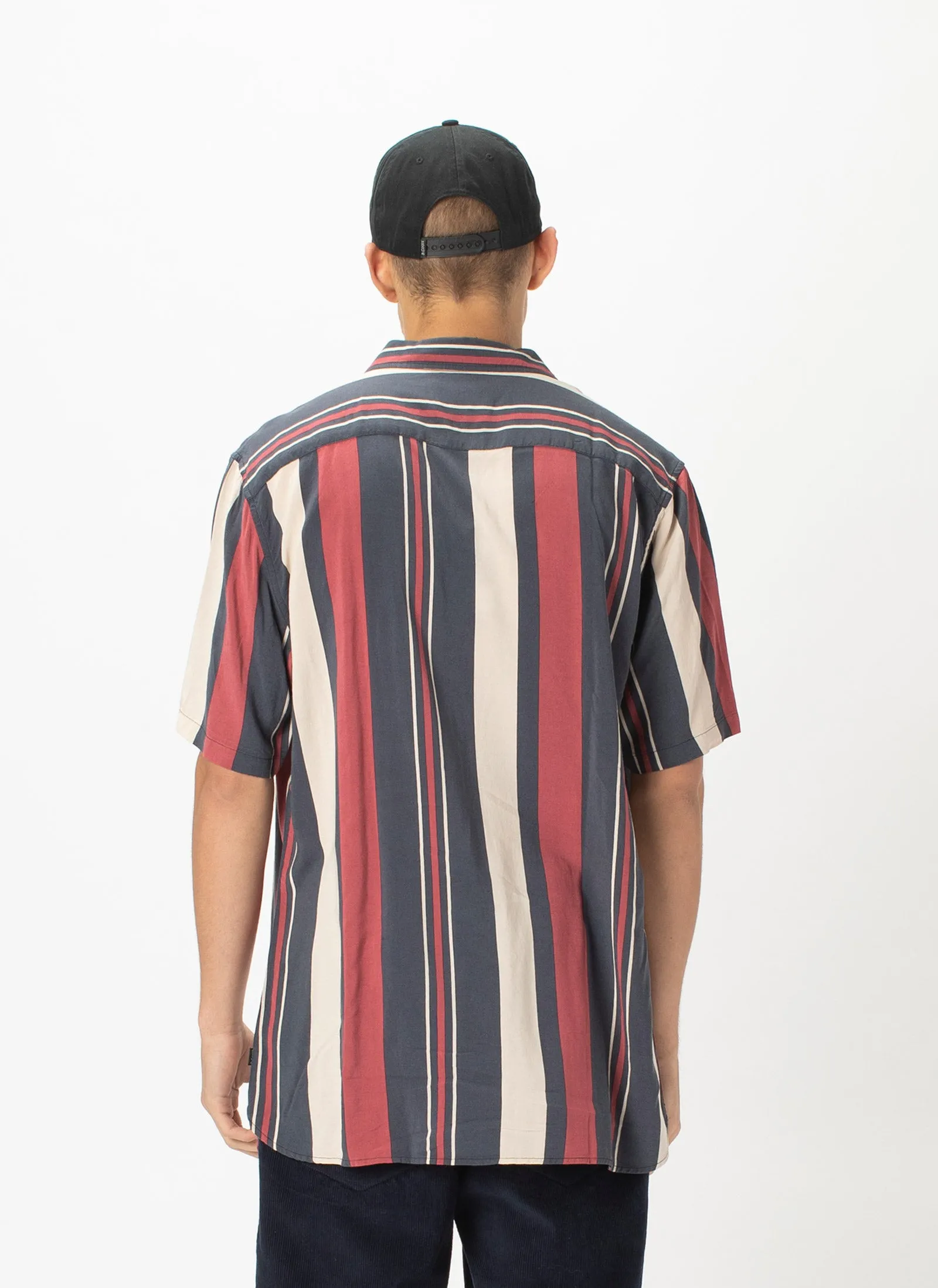 Holiday Short-Sleeve Shirt Red Vert Stripe