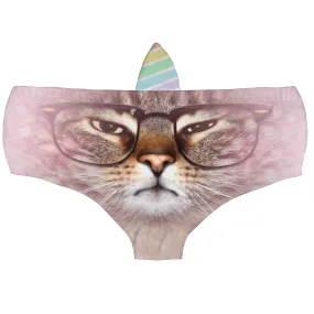 Horn Pantie - Grumpy Glasses Caticorn (6-10 UK Size)