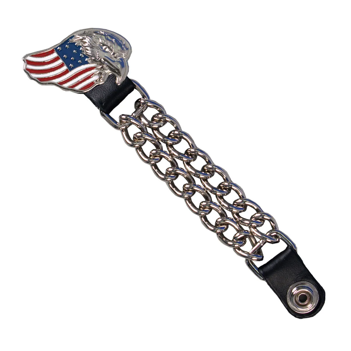 Hot Leathers Eagle Flag Chain Vest Extender VXC1007