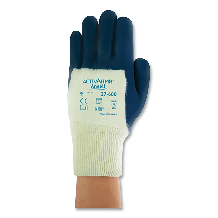 HYCRON 27-600-HEAVY DUTY NITRILE PALM COAT - Nitrile Coated Gloves, Blue