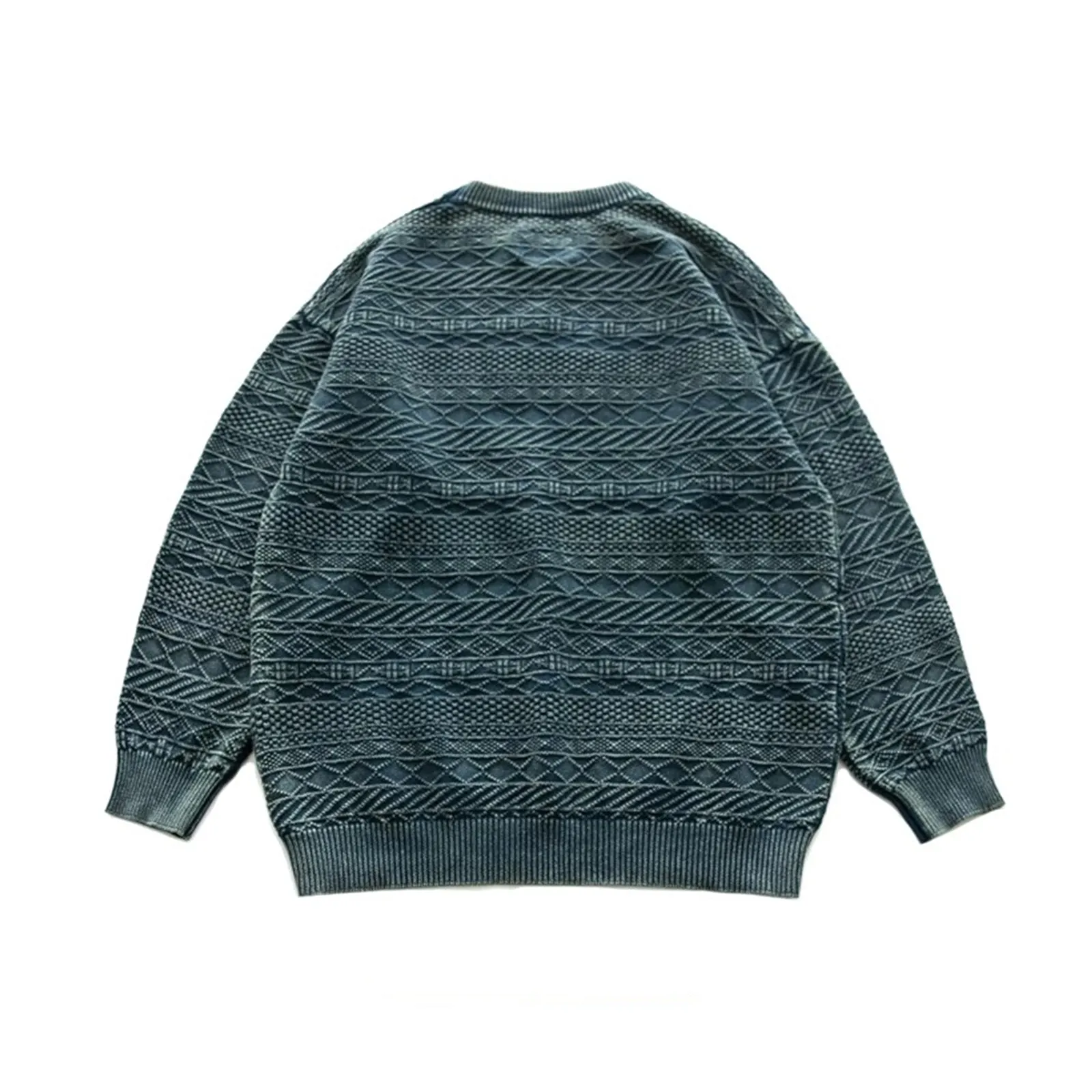 Indigo Round Neck Pullover  Knitted Sweater