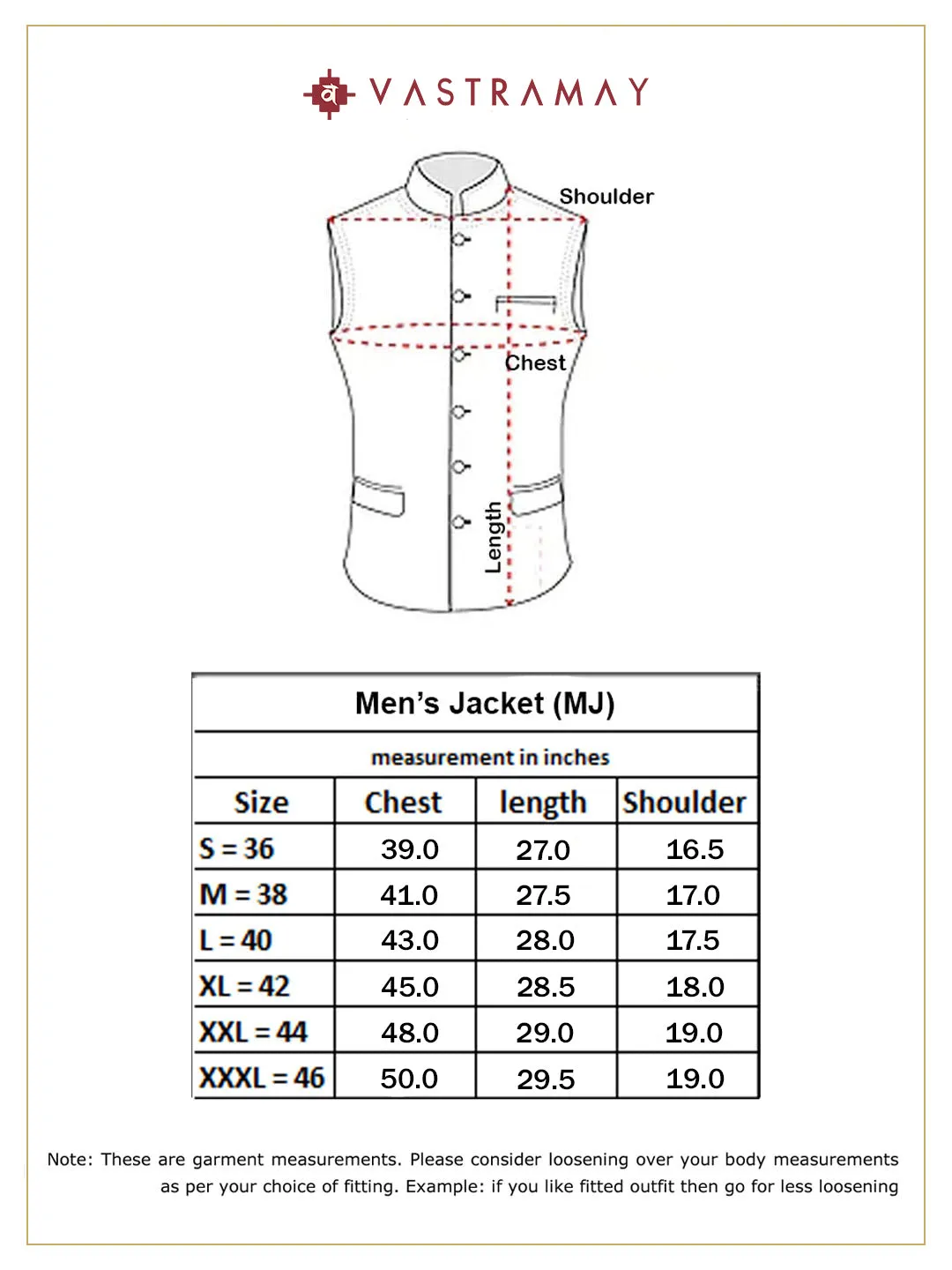 Jashvi Men's Gold Nehru Jacket