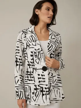 Joseph Ribkoff S Graphic Print Black & White Blazer 221113 1846