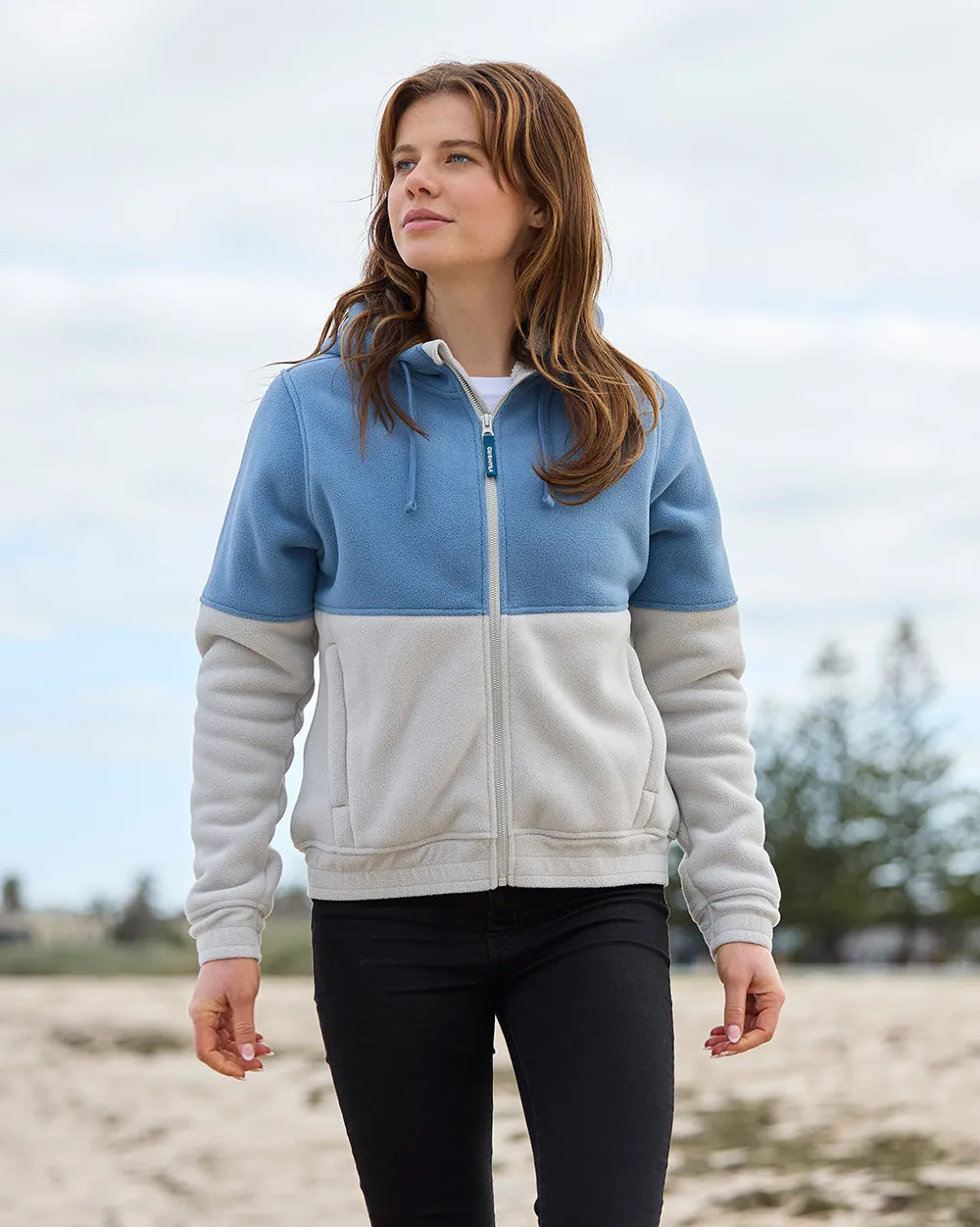 Juno Sherpa Hoodie in Stratus Blue