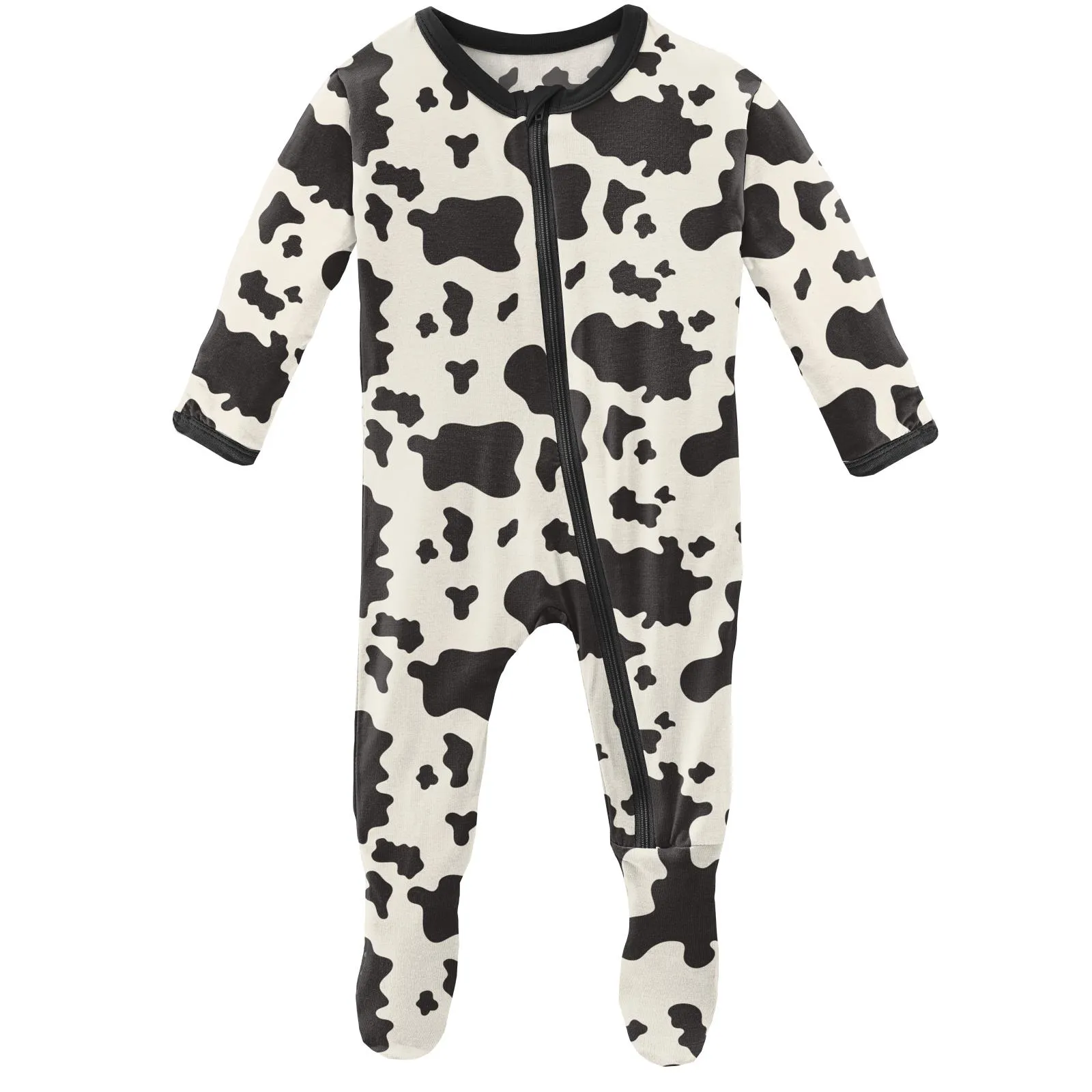 KicKee Pants Cow Print Footie with Zipper