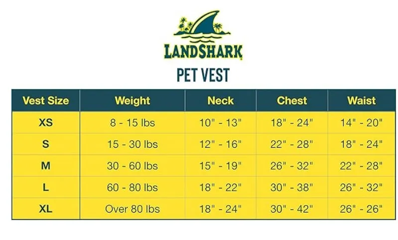 Landshark Pet Life Jacket X-Small 8-15LBS