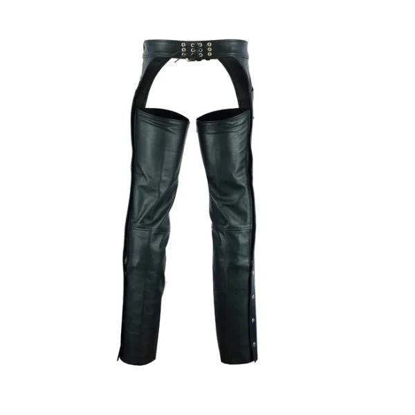 Leather Motorcycle Chaps w/Jean Style Pockets