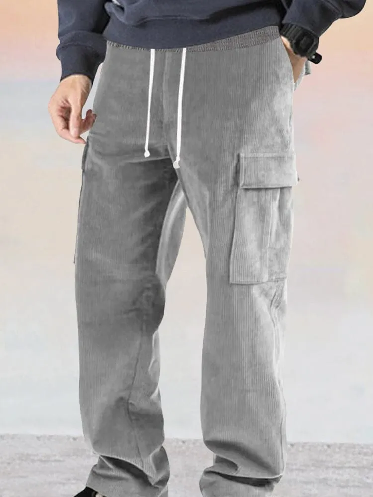 Leisure Straight-Leg Corduroy Pants