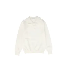 Lilou Ivory Ruffled Polo Sweater