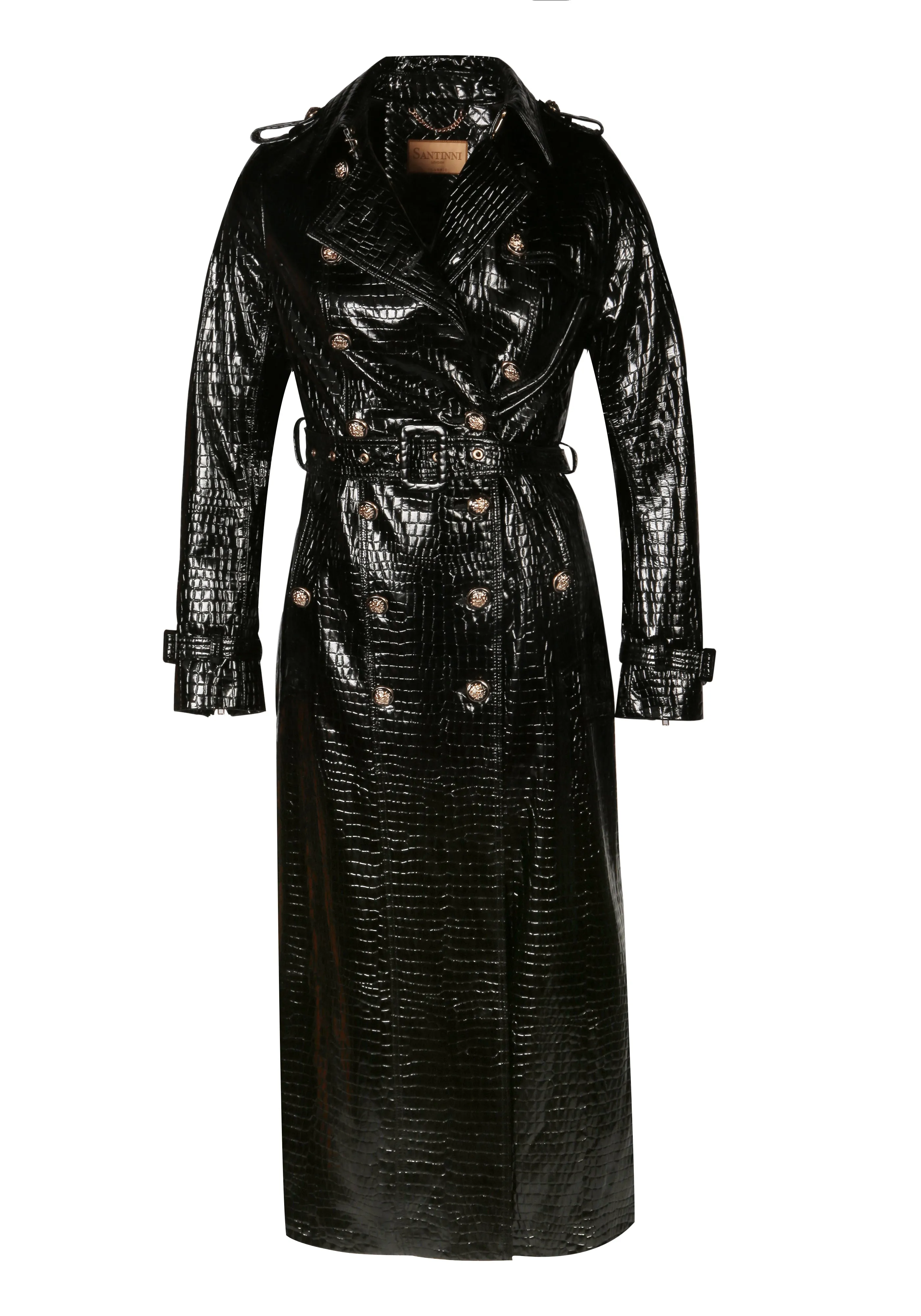 LIMITED EDITION 'Indiscreet' Leather Trench Coat in Nero