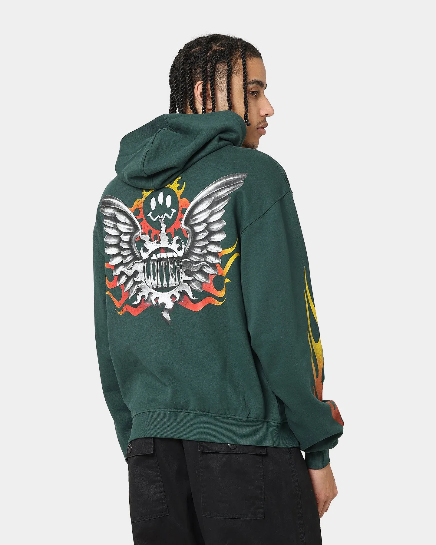 Loiter Biker Hoodie Green