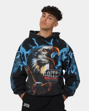 Loiter Lightning Eagle Vintage Hoodie Vintage Black