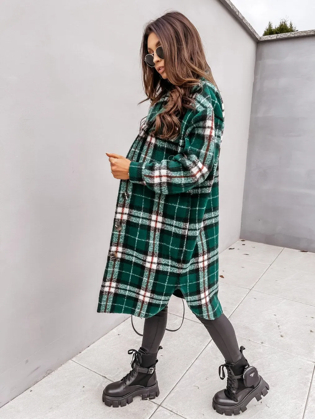 Long Plaid Coat For Women