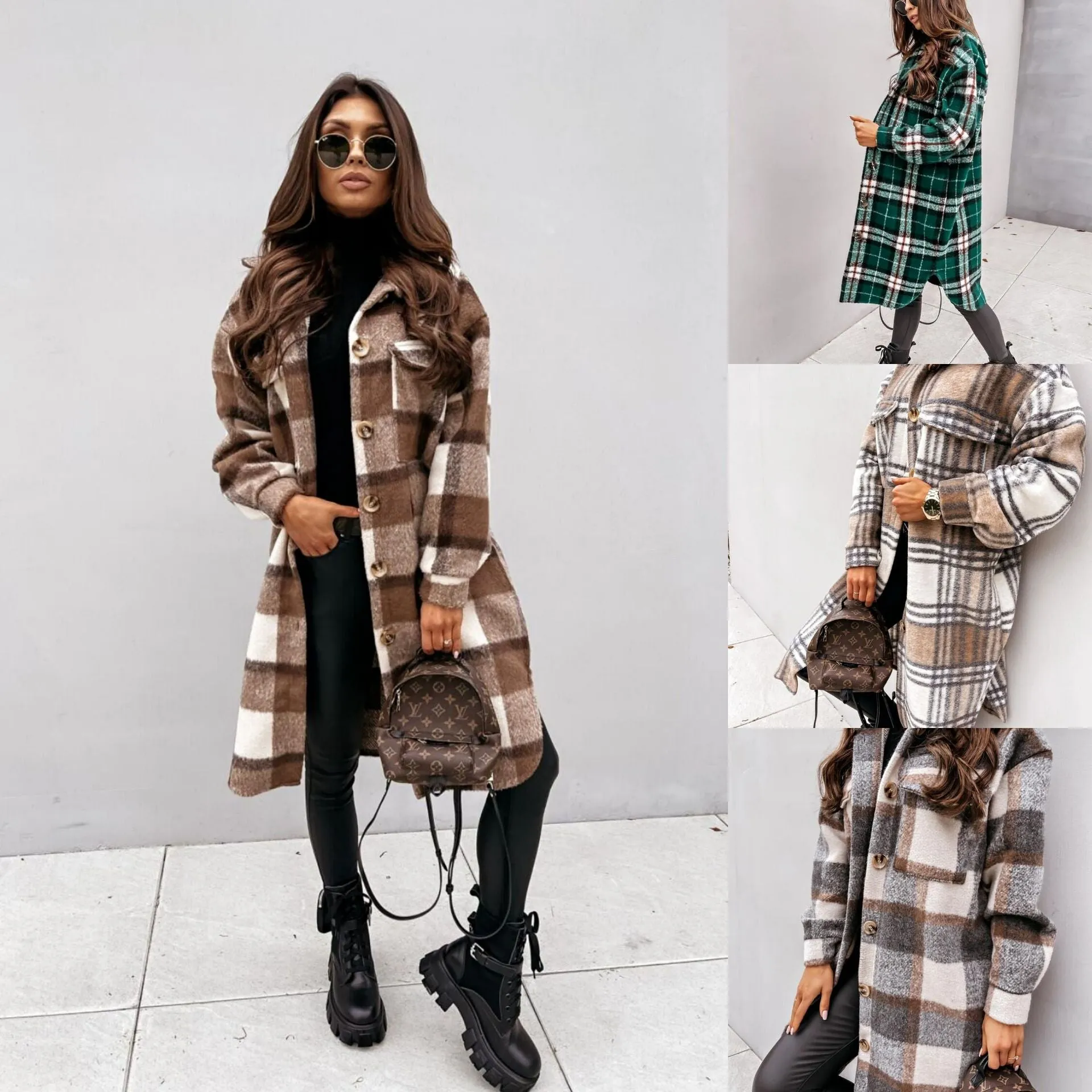 Long Plaid Coat For Women