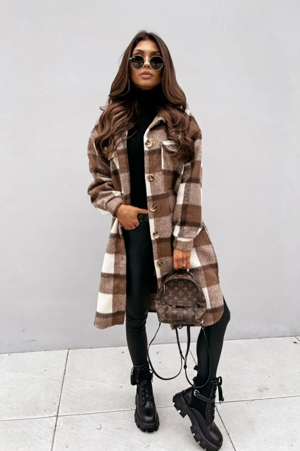 Long Plaid Coat For Women