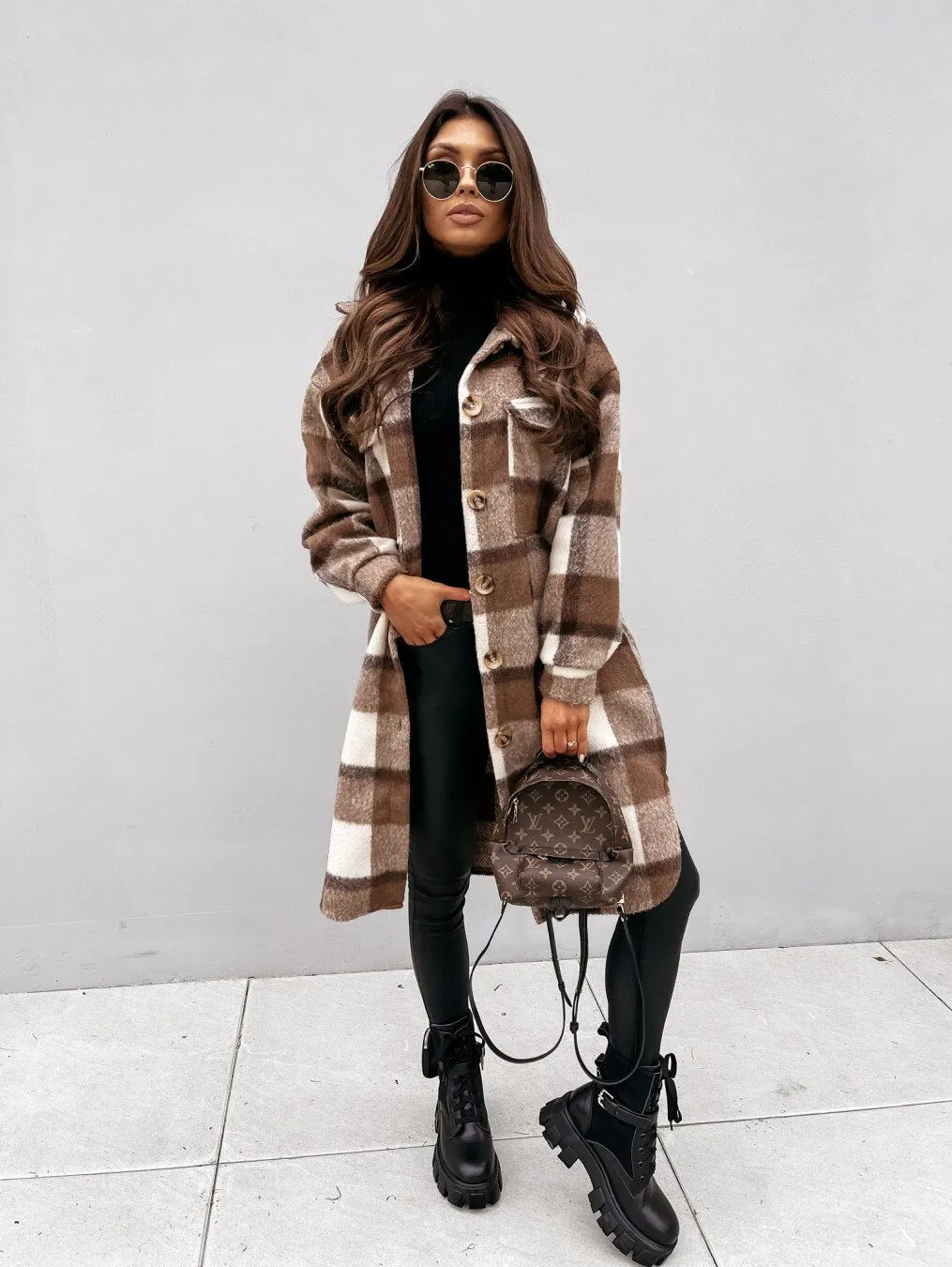 Long Plaid Coat For Women