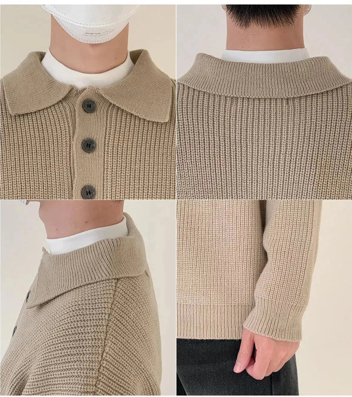 Loose Fit Polo Lapel Sweater