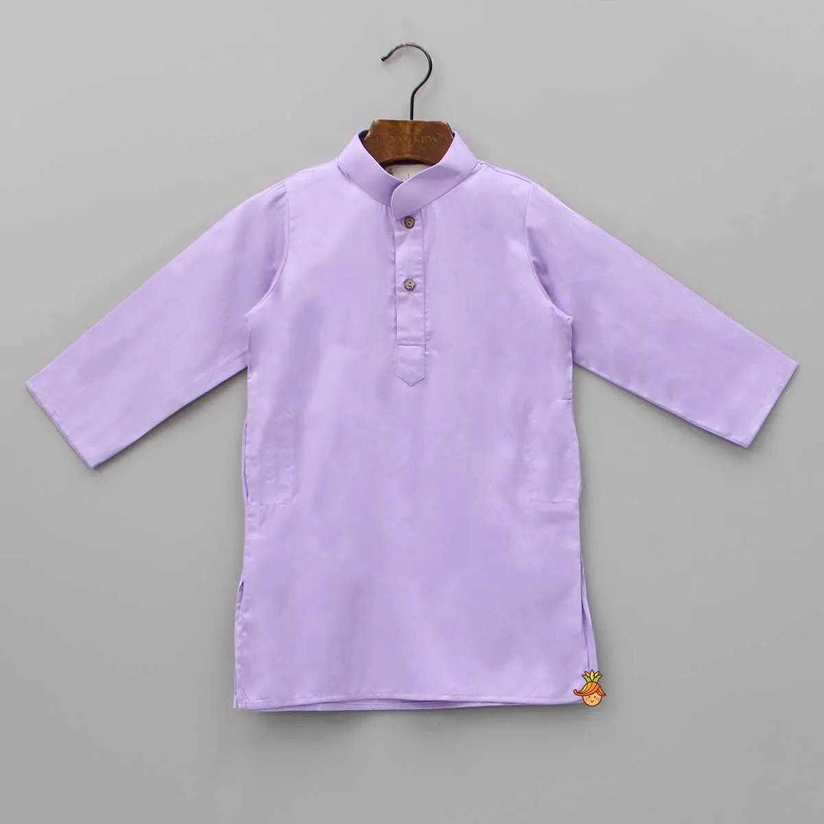 Lovely Lilac Kurta With Floral Embroidered Jacket And Pyjama