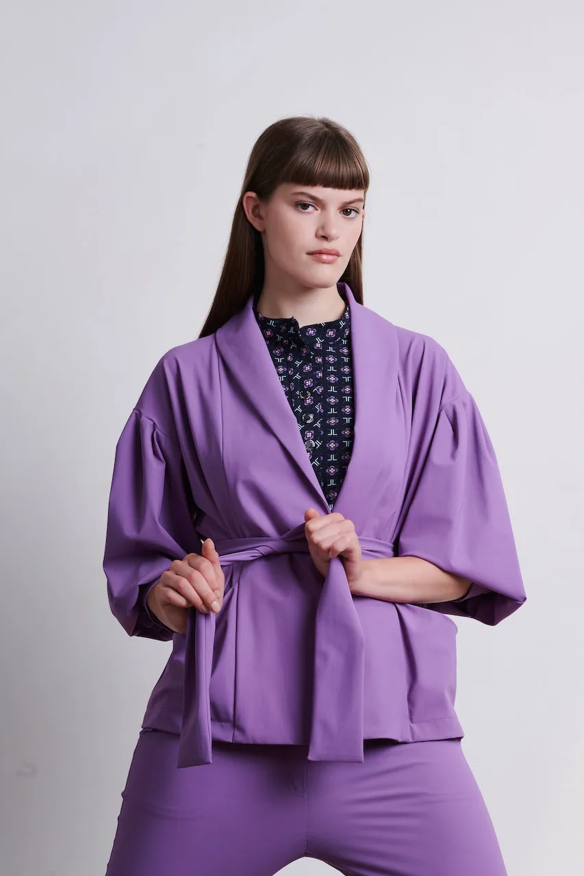 Marina Blazer Kimono Technical Jersey | Purple