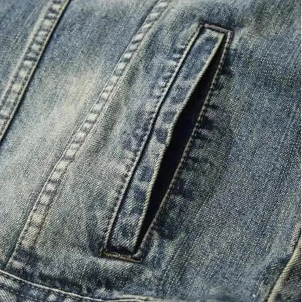 Medium-wash fashion jeans jacket