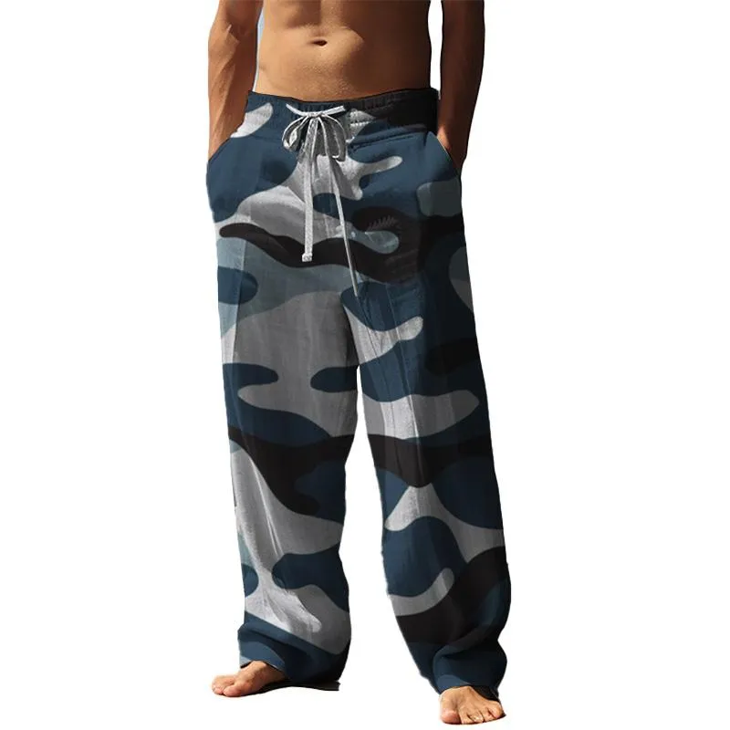 MEN'S CASUAL SIMPLE PRINTED TROUSERS 02103829YM