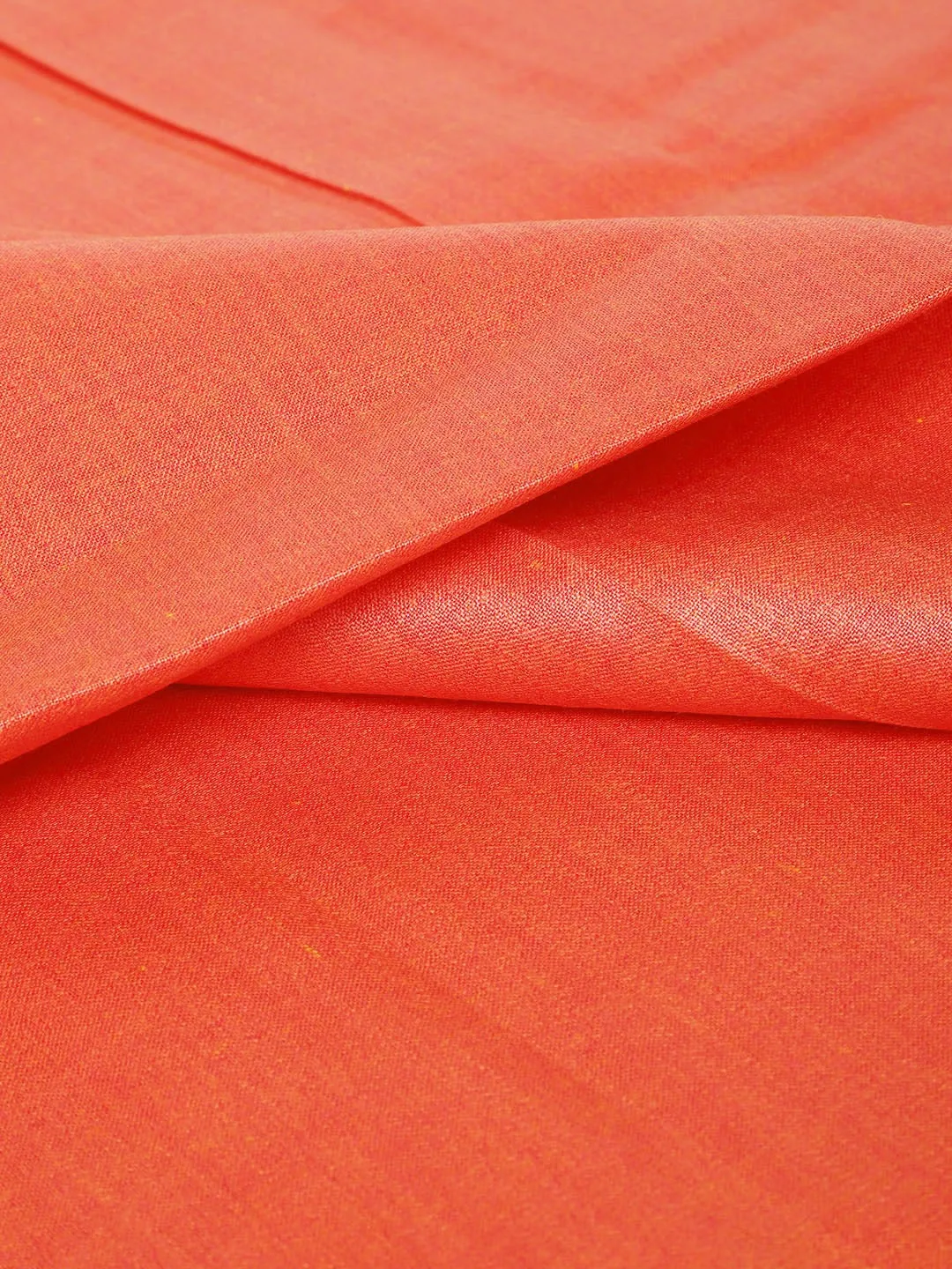 Men's Cotton Unstitched Shirt Fabric Orange 2 Metres - Sojanya